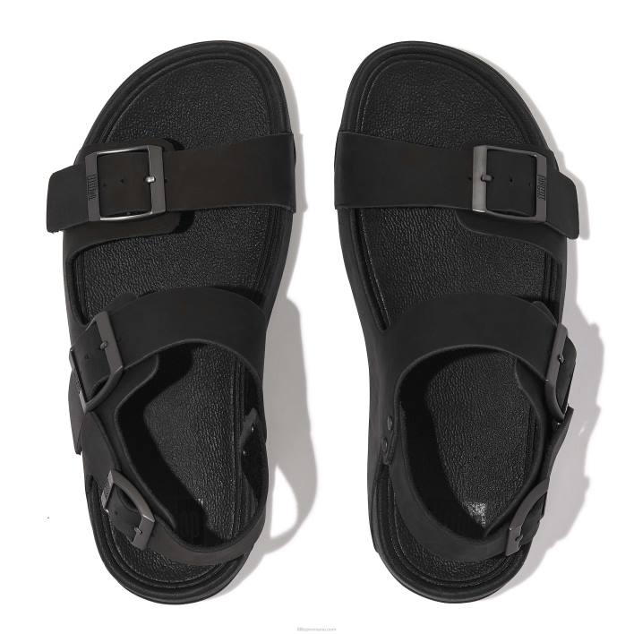 bărbați 8T84T115 negru sandale din nubuc cu cataramă gogh moc Fitflop