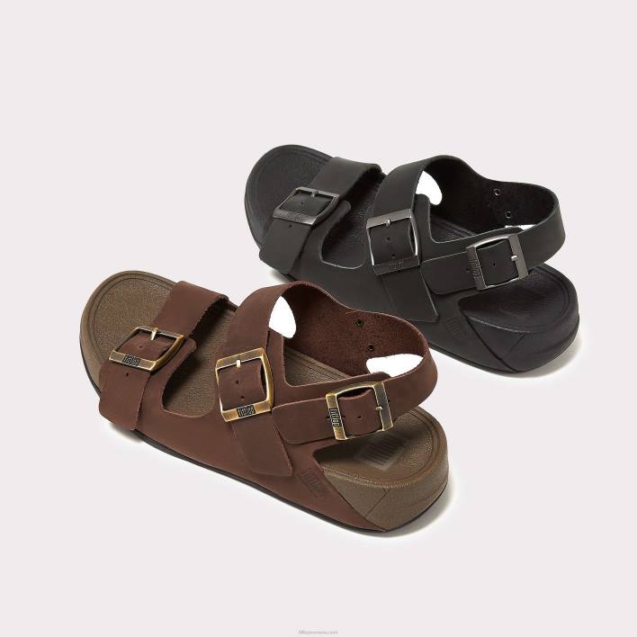 bărbați 8T84T115 negru sandale din nubuc cu cataramă gogh moc Fitflop