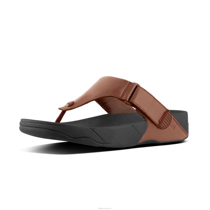 bărbați 8T84T119 bronz închis flip flops din piele trakk ii Fitflop