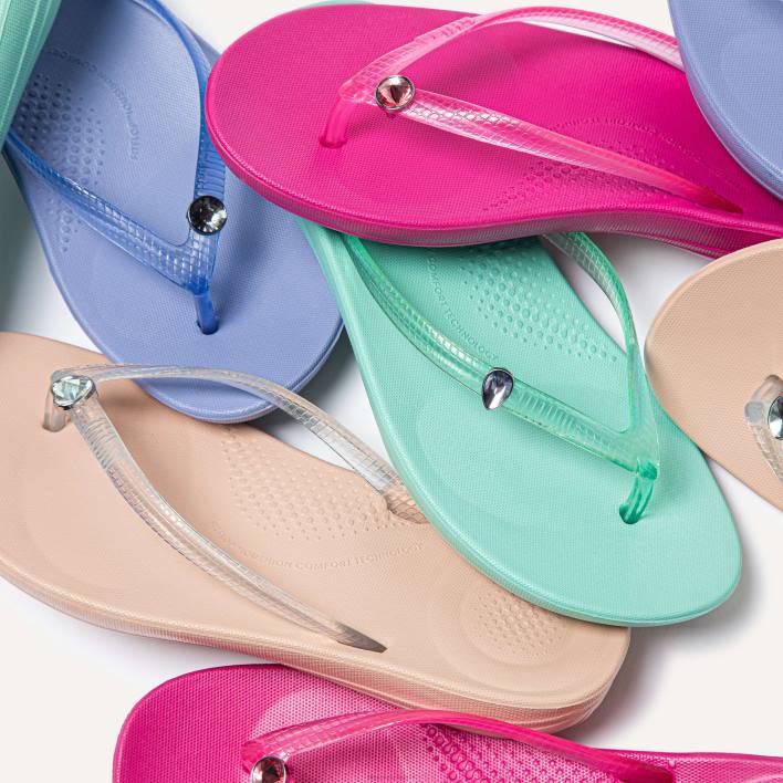 femei 8T84T29 lavandă Charms iqushion Charms cu lacrimi de cristal, pachet de 2 Fitflop