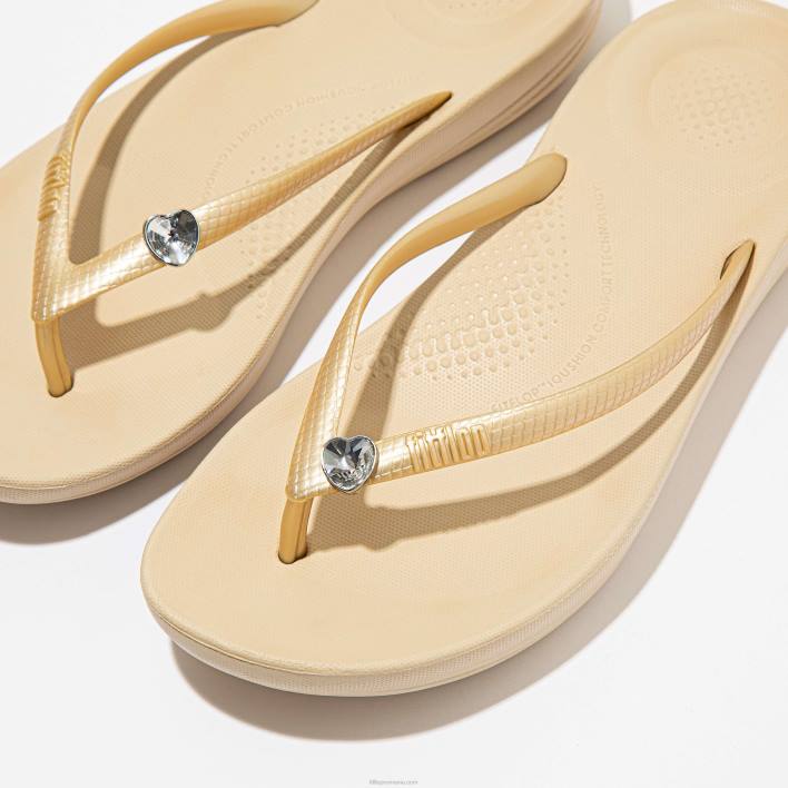 femei 8T84T30 clar Charms iqushion Charms cu inimă de cristal, pachet de 2 Fitflop