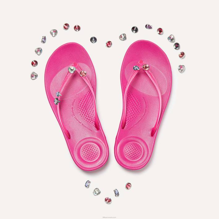 femei 8T84T30 clar Charms iqushion Charms cu inimă de cristal, pachet de 2 Fitflop