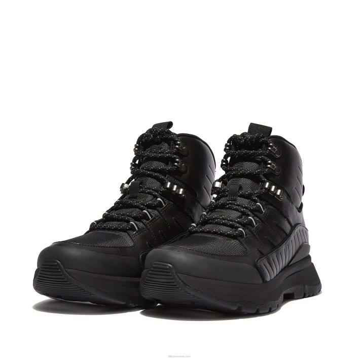 femei 8T84T299 tot negru cizme de mers cu amestec de piele neo-d-hyker Fitflop