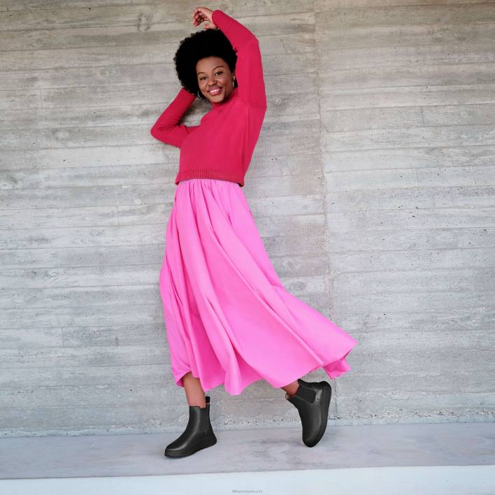 femei 8T84T300 tot negru Cizme Chelsea din piele f-mode Fitflop