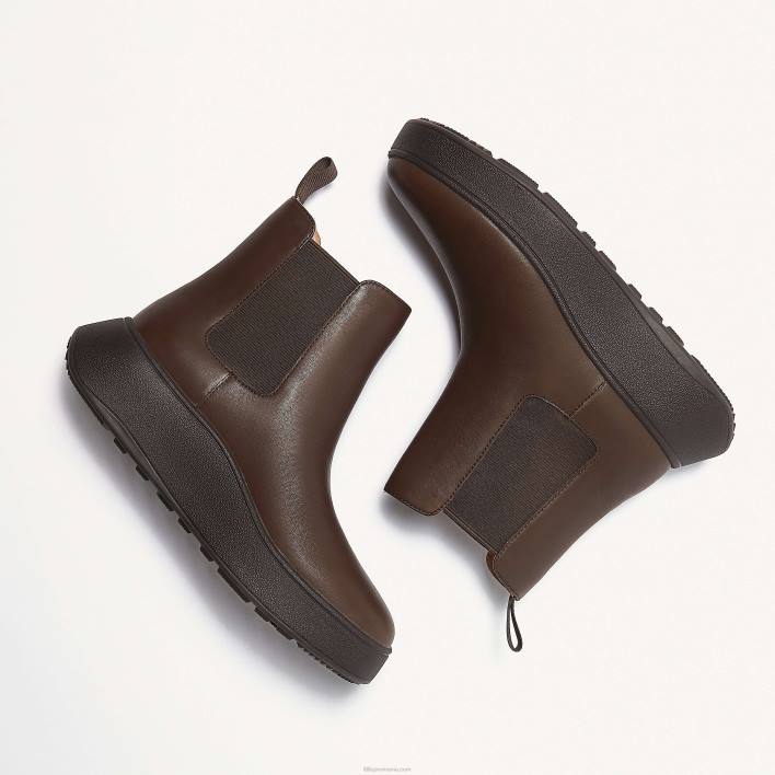 femei 8T84T301 amestec maro Cizme Chelsea din piele f-mode Fitflop
