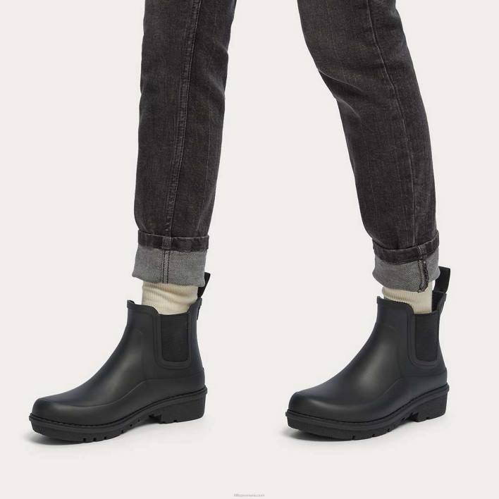 femei 8T84T305 tot negru cizme de ploaie minunate chelsea Fitflop