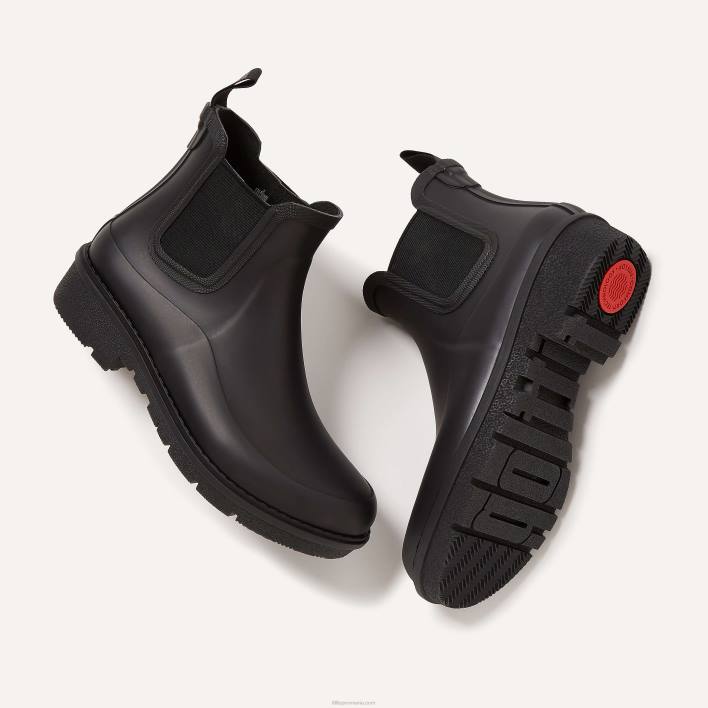 femei 8T84T305 tot negru cizme de ploaie minunate chelsea Fitflop