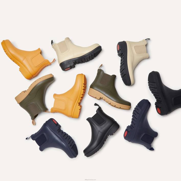 femei 8T84T305 tot negru cizme de ploaie minunate chelsea Fitflop