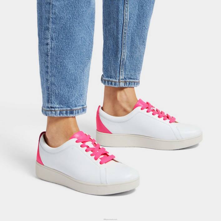 femei 8T84T228 alb/roz pop pantofi rally neon-pop din piele Fitflop