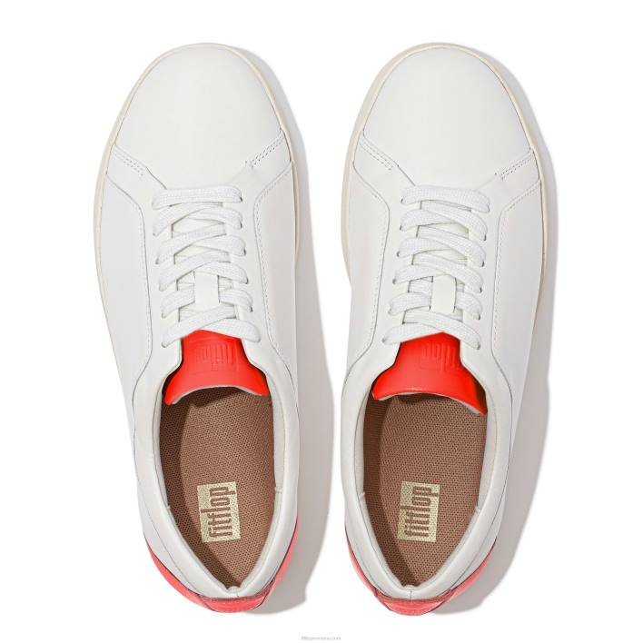 femei 8T84T229 alb/portocaliu pantofi rally neon-pop din piele Fitflop