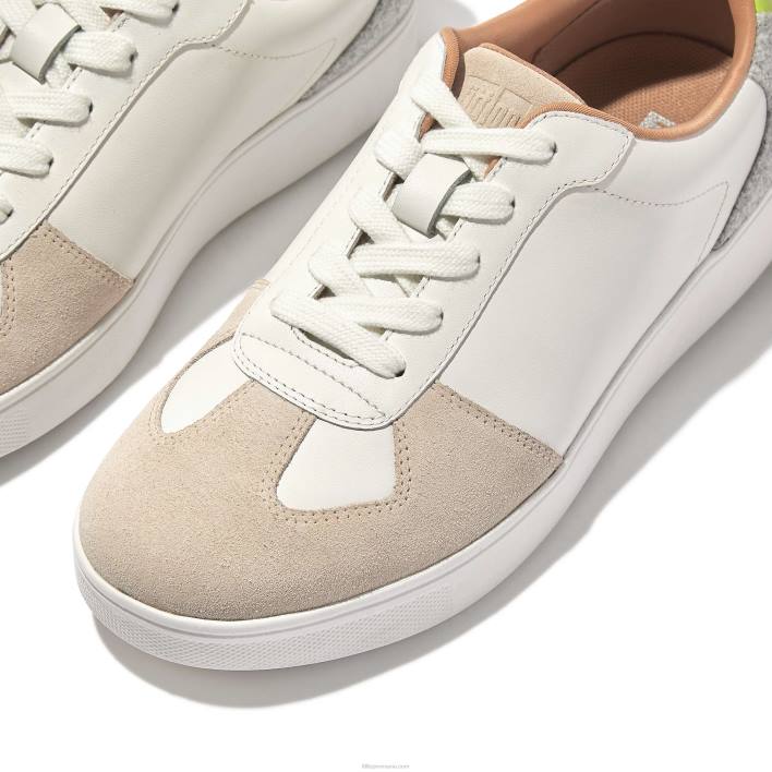 femei 8T84T231 urban alb/gri pantofi sport din piele de raliu/panou din fetru Fitflop