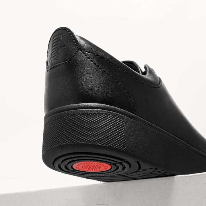 femei 8T84T248 tot negru pantofi sport din piele de raliu Fitflop