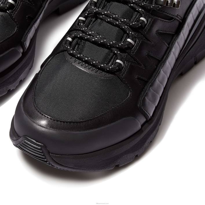 femei 8T84T260 tot negru pantofi sport de mers neo-d-hyker din amestec de piele Fitflop