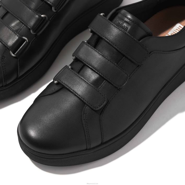 femei 8T84T264 tot negru pantofi sport cu curele din piele de raliu Fitflop