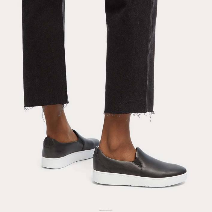 femei 8T84T281 negru Pantofi de antrenament skate cu slip-on din piele de raliu Fitflop