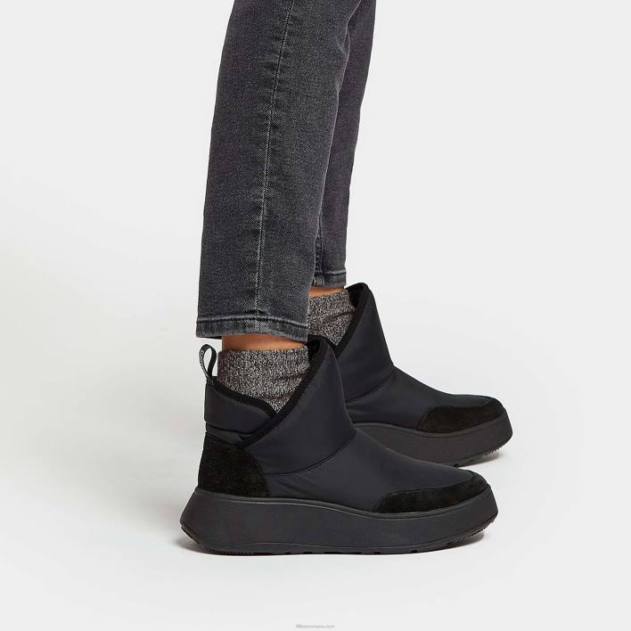 femei 8T84T283 tot negru f-mode e01 pantofi de antrenament cu formă plată, căptușiți cu polar bio Fitflop