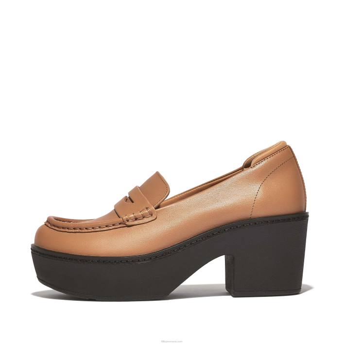 femei 8T84T157 bronz latte mocasini cu platforma pilar din piele Fitflop