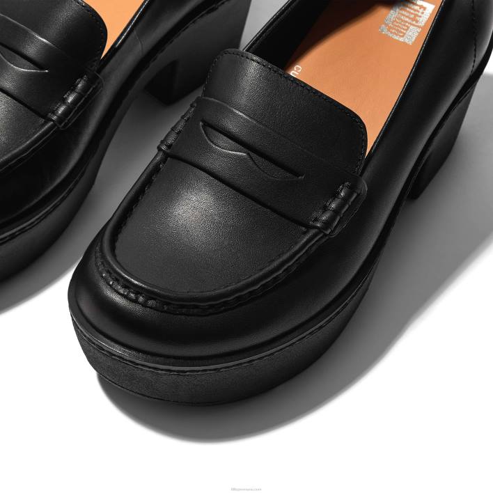 femei 8T84T158 tot negru mocasini cu platforma pilar din piele Fitflop