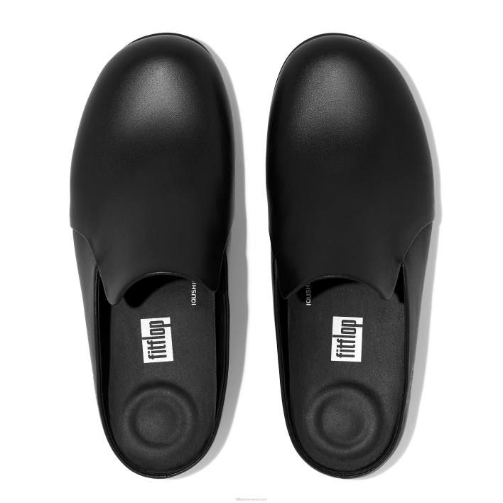 femei 8T84T326 tot negru papuci de piele chrissie ii haus Fitflop
