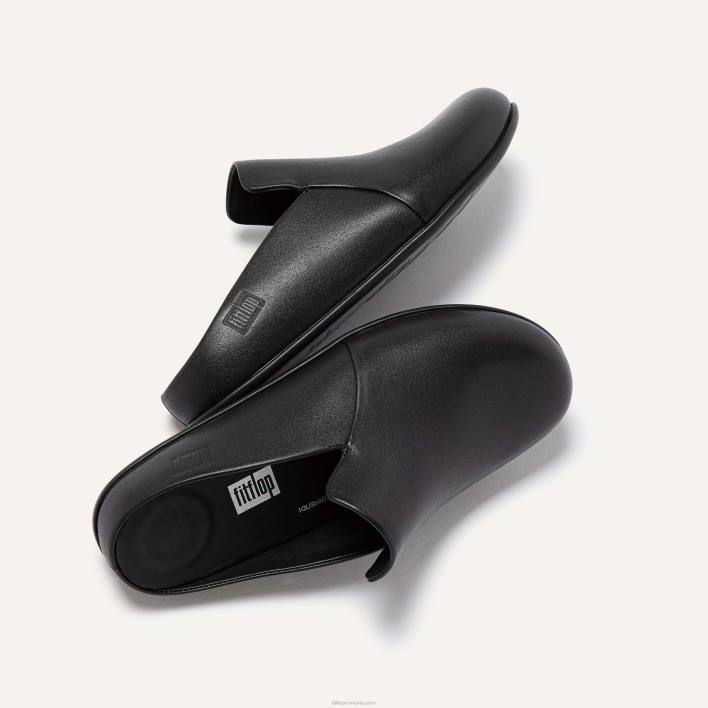 femei 8T84T326 tot negru papuci de piele chrissie ii haus Fitflop