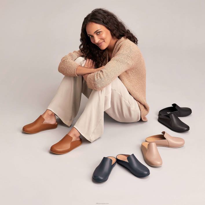 femei 8T84T326 tot negru papuci de piele chrissie ii haus Fitflop