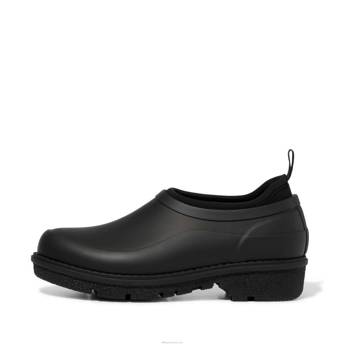 femei 8T84T340 tot negru Wonderclog saboti impermeabili din cauciuc Fitflop