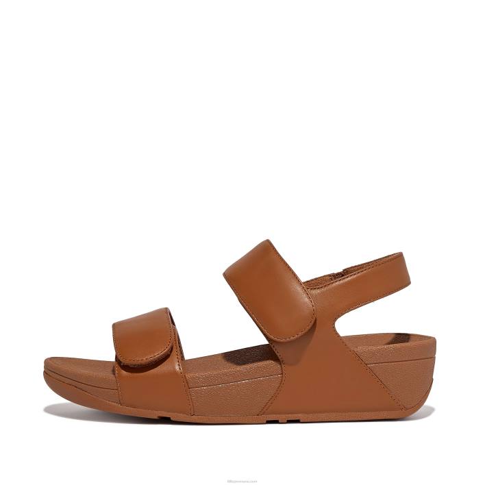 femei 8T84T53 bronz ușor sandale din piele reglabile lulu Fitflop