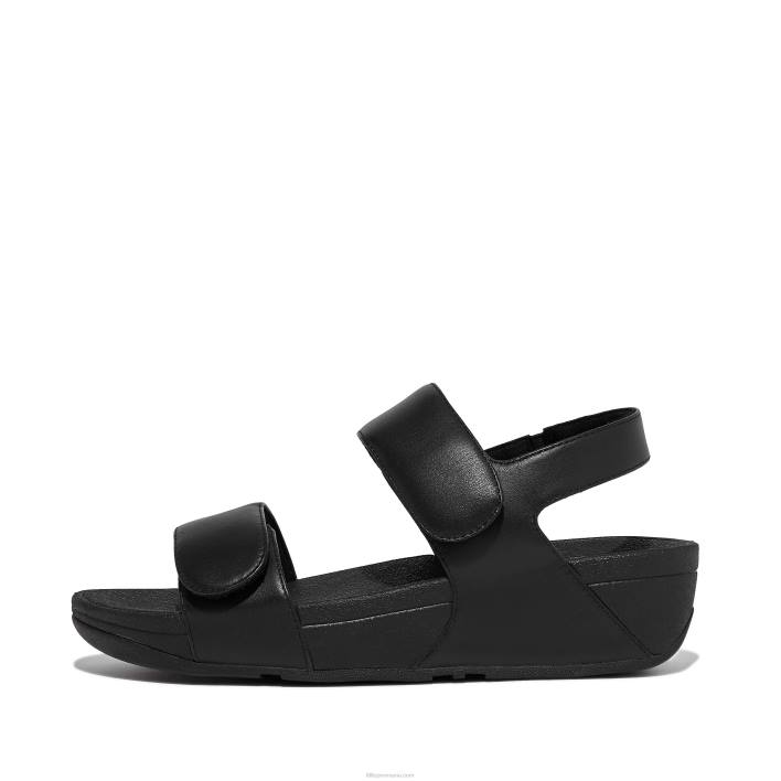 femei 8T84T55 tot negru sandale din piele reglabile lulu Fitflop