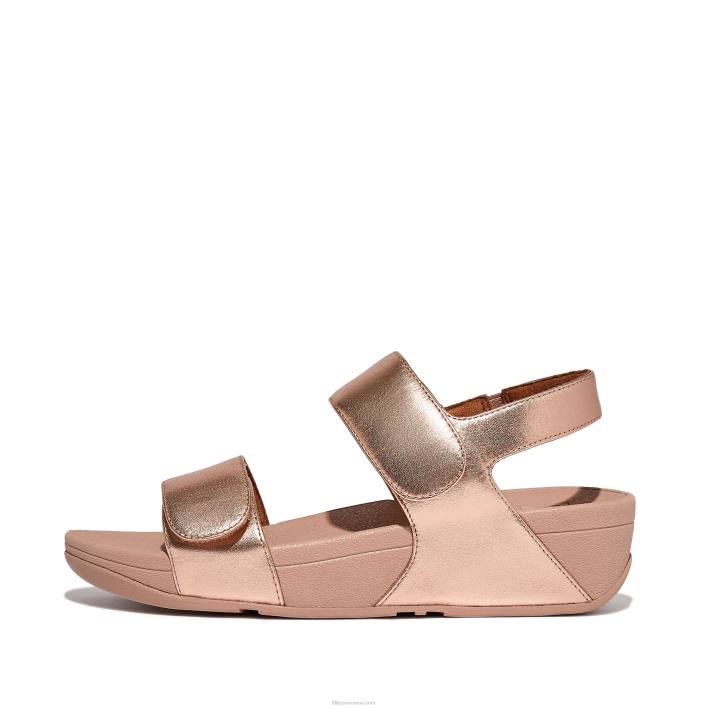 femei 8T84T57 aur roz sandale din piele reglabile lulu Fitflop