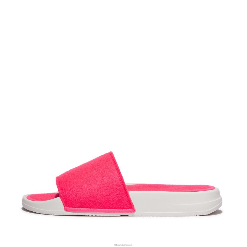 Fitflop femei iqushion e01 tobogane din pâslă neon 8T84T178 roz pop