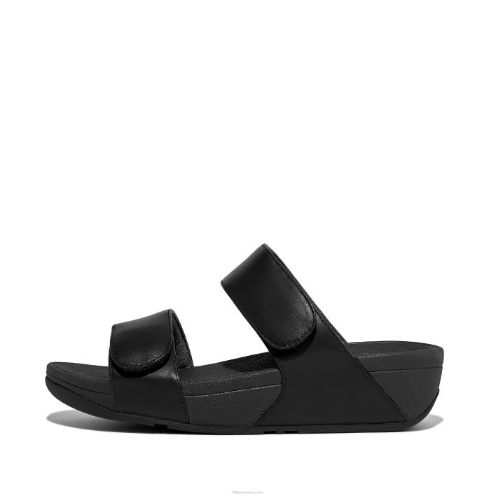 femei 8T84T102 tot negru lulu diapozitive reglabile din piele Fitflop