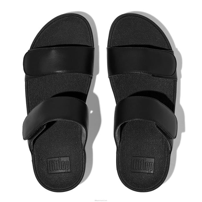 femei 8T84T102 tot negru lulu diapozitive reglabile din piele Fitflop