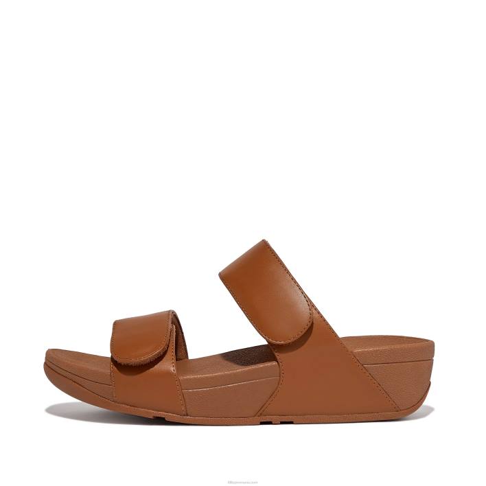 femei 8T84T105 bronz ușor lulu diapozitive reglabile din piele Fitflop
