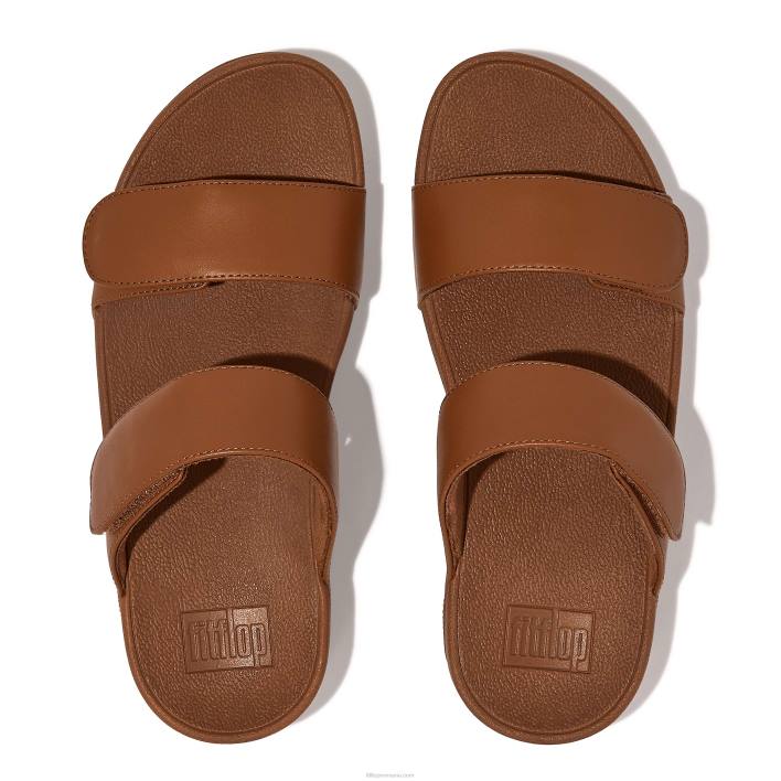 femei 8T84T105 bronz ușor lulu diapozitive reglabile din piele Fitflop