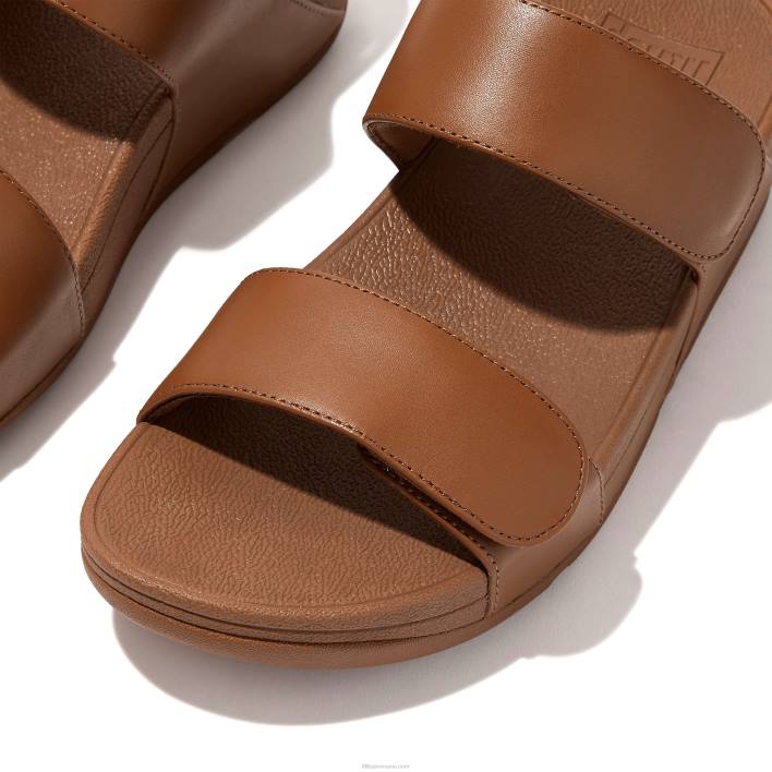 femei 8T84T105 bronz ușor lulu diapozitive reglabile din piele Fitflop