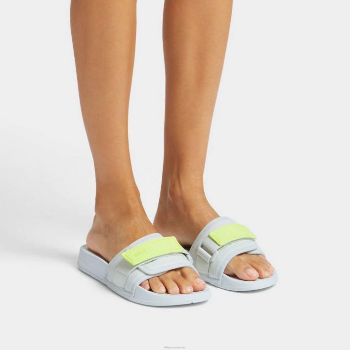 femei 8T84T107 albastru/galben iqushion tobogane reglabile rezistente la apă Fitflop