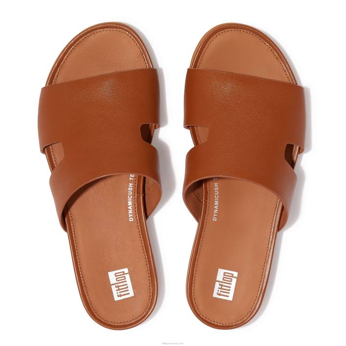 femei 8T84T142 bronz ușor diapozitive din piele gracie cu stâlp pentru vârf Fitflop