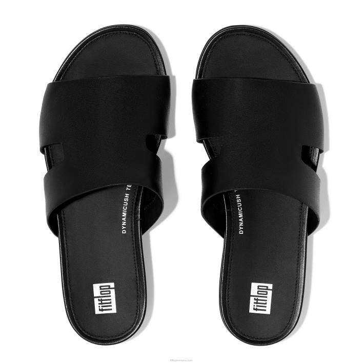 femei 8T84T144 tot negru diapozitive din piele gracie cu stâlp pentru vârf Fitflop