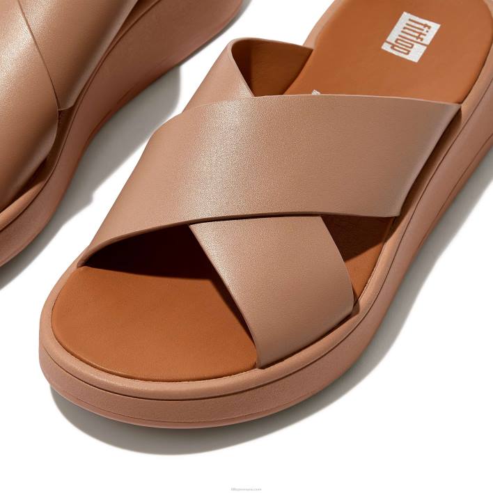 femei 8T84T174 bej Sandale încrucișate din piele f-mode Fitflop