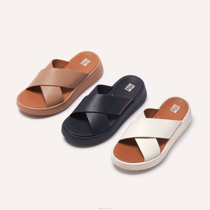 femei 8T84T174 bej Sandale încrucișate din piele f-mode Fitflop