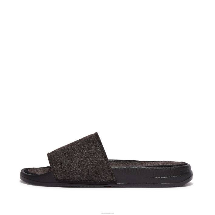femei 8T84T175 tot negru iqushion e01 tobogane din pâslă Fitflop