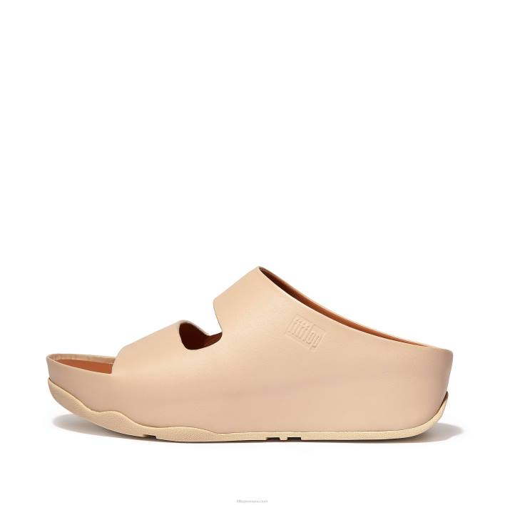 femei 8T84T187 bej piatra shuv diapozitive din piele cu două bare Fitflop