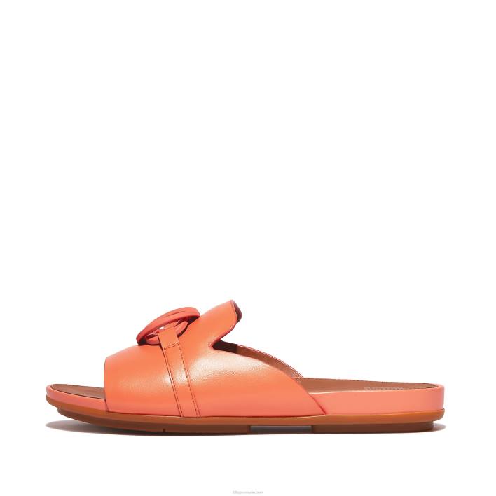 femei 8T84T190 coral de soare diapozitive din piele gracie circlet Fitflop