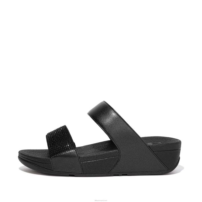 femei 8T84T199 tot negru diapozitive de cristal lulu Fitflop