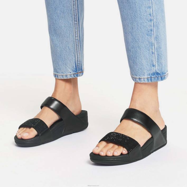 femei 8T84T199 tot negru diapozitive de cristal lulu Fitflop