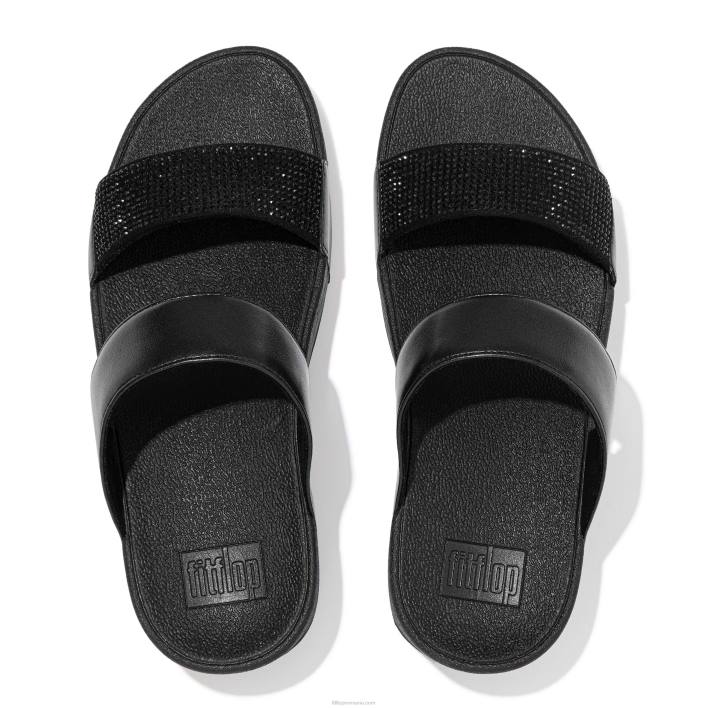 femei 8T84T199 tot negru diapozitive de cristal lulu Fitflop