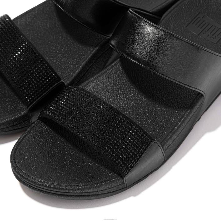 femei 8T84T199 tot negru diapozitive de cristal lulu Fitflop