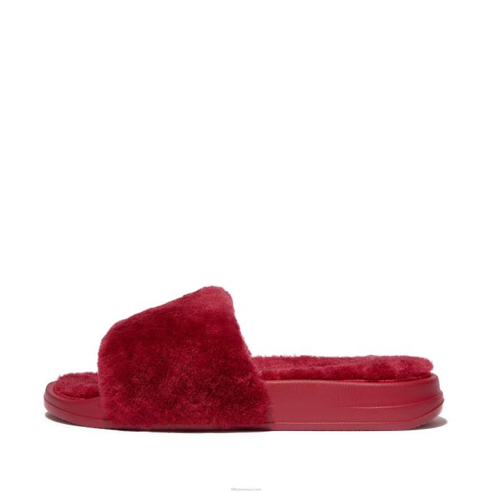 femei 8T84T316 roșu bogat tobogane din shearling iqushion Fitflop