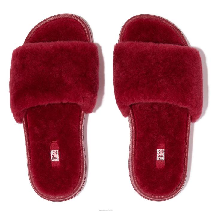 femei 8T84T316 roșu bogat tobogane din shearling iqushion Fitflop