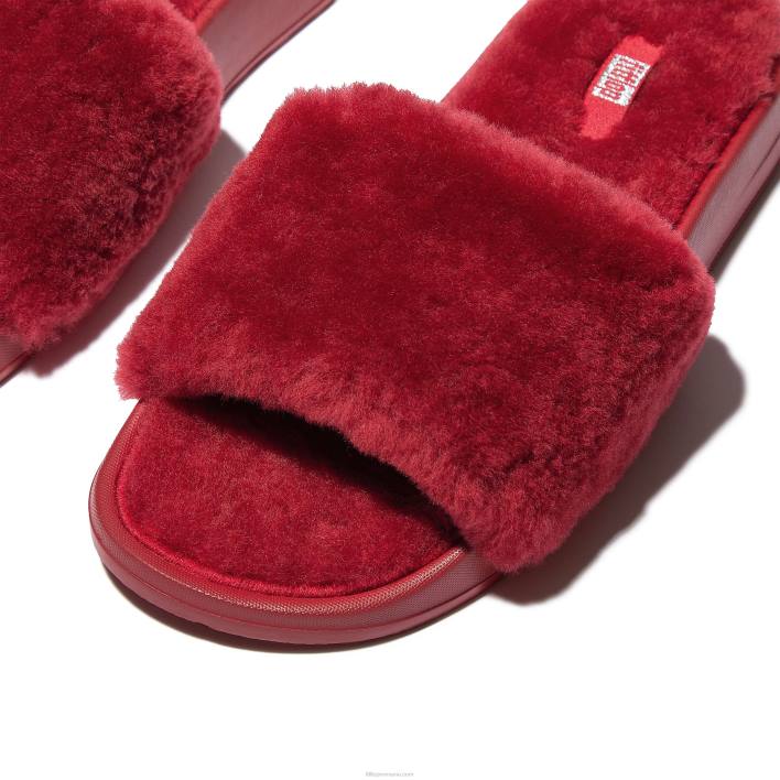 femei 8T84T316 roșu bogat tobogane din shearling iqushion Fitflop